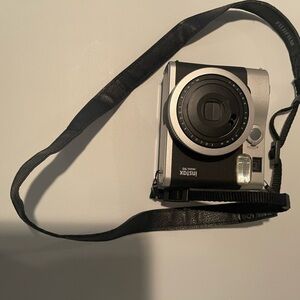 Fujifilm Instax Black and Silver Camera with Strap
